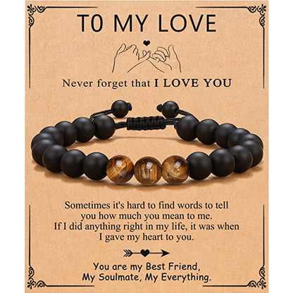 1 Piece Retro Round Tiger Eye Unisex Bracelets