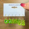 1 Set Fashion Heart Shape Flower Alloy Enamel Women's Earrings