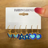 1 Set Fashion Heart Shape Flower Alloy Enamel Women's Earrings