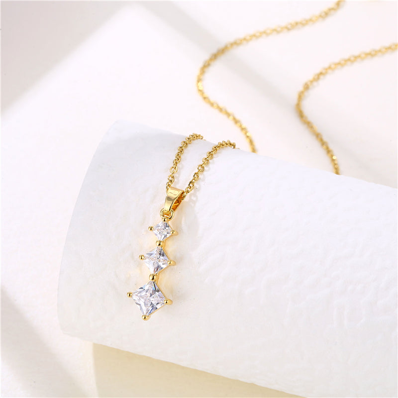 Shiny Rabbit Angel Snake Stainless Steel Titanium Steel Plating Inlay Zircon 18k Gold Plated Gold Plated Pendant Necklace