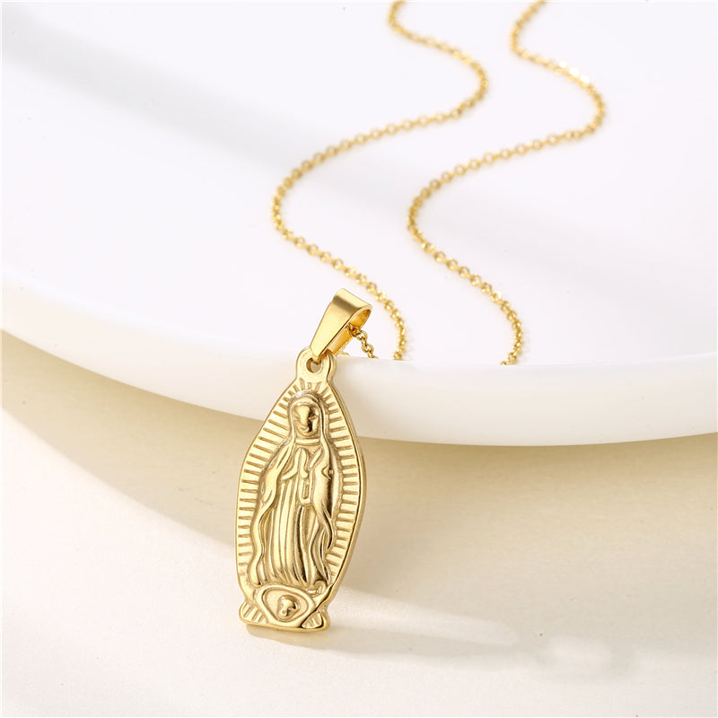 Shiny Rabbit Angel Snake Stainless Steel Titanium Steel Plating Inlay Zircon 18k Gold Plated Gold Plated Pendant Necklace