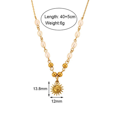 Basic Simple Style Classic Style Geometric Stainless Steel 18k Gold Plated Necklace
