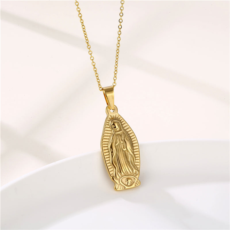 Shiny Rabbit Angel Snake Stainless Steel Titanium Steel Plating Inlay Zircon 18k Gold Plated Gold Plated Pendant Necklace