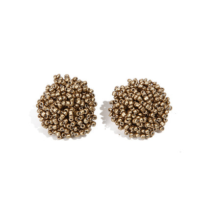 1 Pair Ethnic Style Solid Color Alloy Seed Bead Beaded Women'S Ear Studs