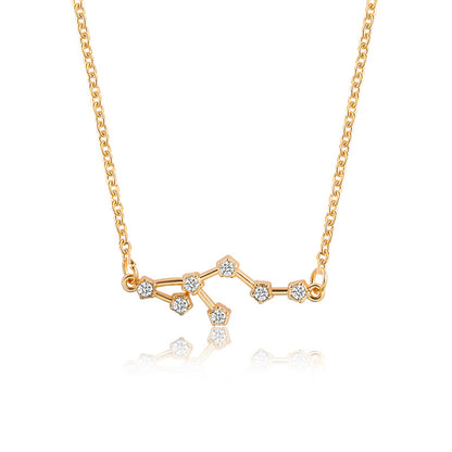 1 Piece Simple Style Constellation Alloy Plating Inlay Zircon Women's Necklace