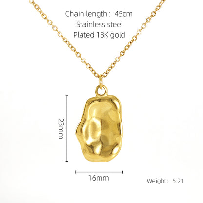 Vacation Modern Style Fruit Rose Shell Stainless Steel Plating 18k Gold Plated Pendant Necklace Long Necklace