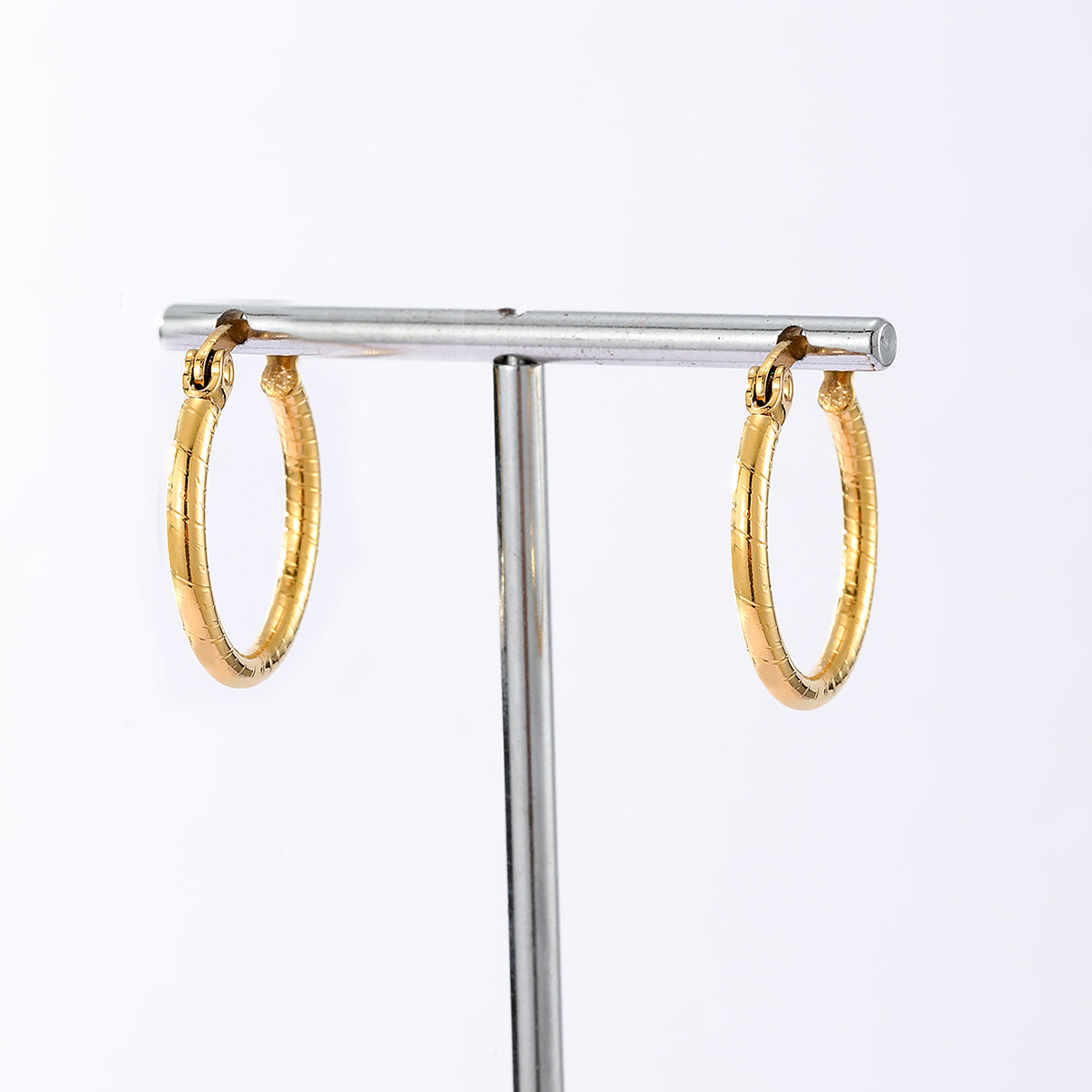 1 Pair Simple Style Circle Stainless Steel Plating Hoop Earrings