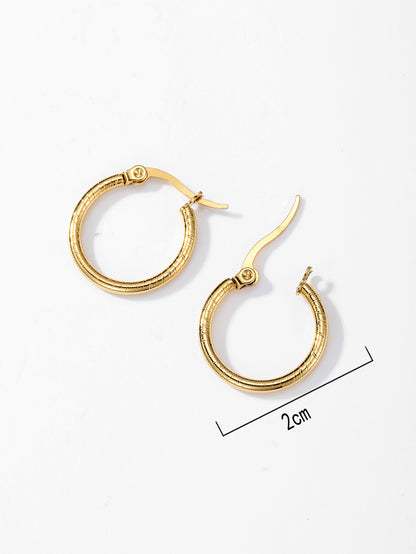 1 Pair Simple Style Circle Stainless Steel Plating Hoop Earrings