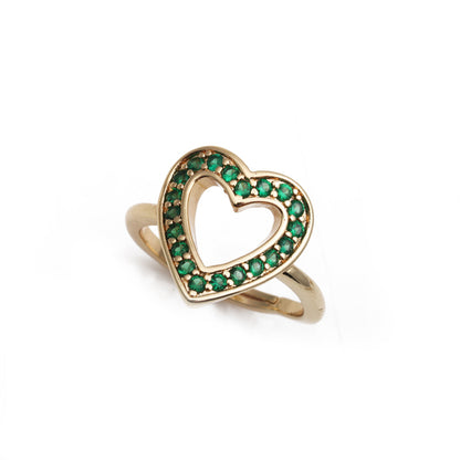 1 Piece Retro Square Heart Shape Copper Enamel Inlay Zircon Open Ring