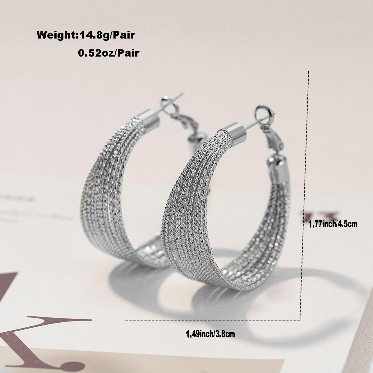 1 Pair Elegant Stripe Sparkly Plating Titanium Steel 18k Gold Plated Hoop Earrings