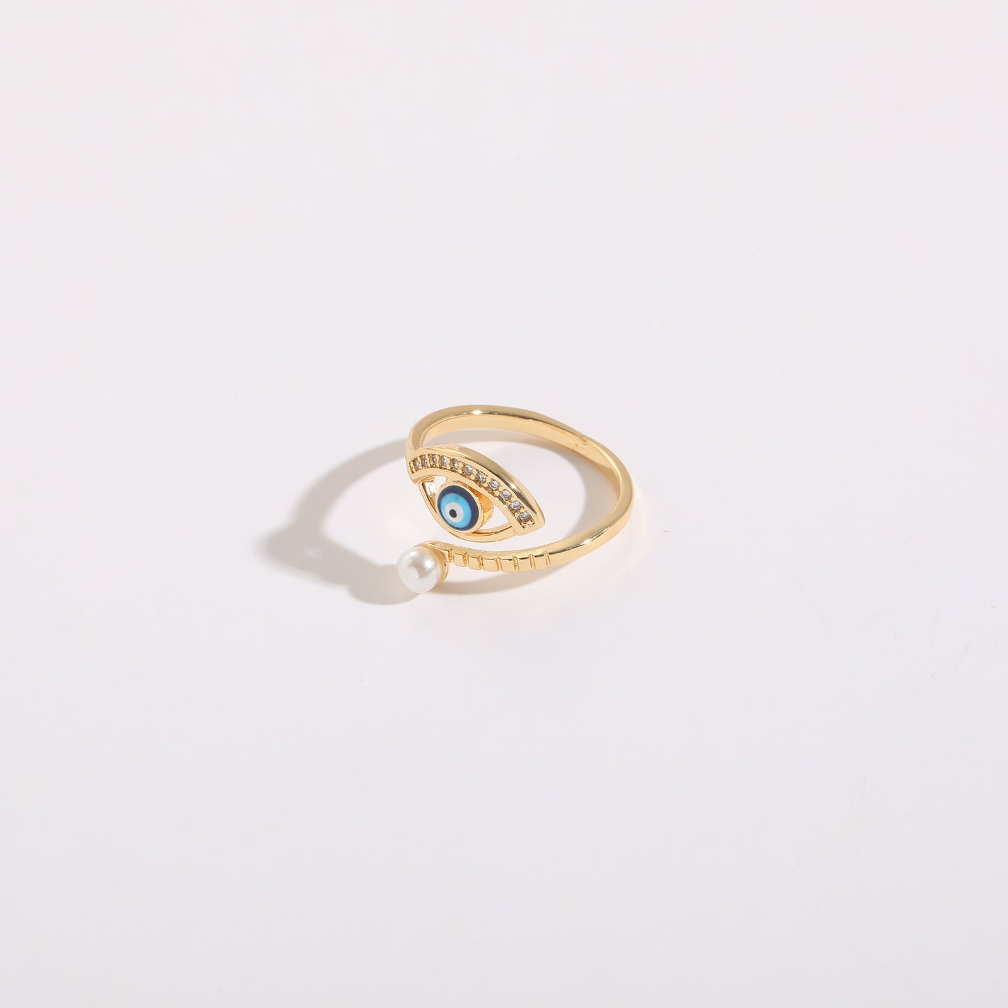 Simple Style Devil's Eye Copper Plating Inlay Zircon 14k Gold Plated Rings