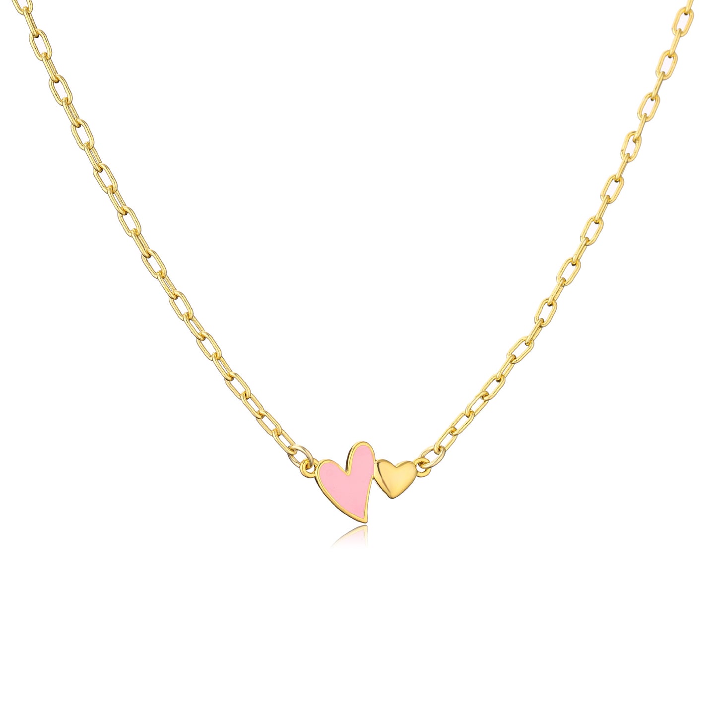 1 Piece Simple Style Heart Shape Copper Enamel Plating Pendant Necklace