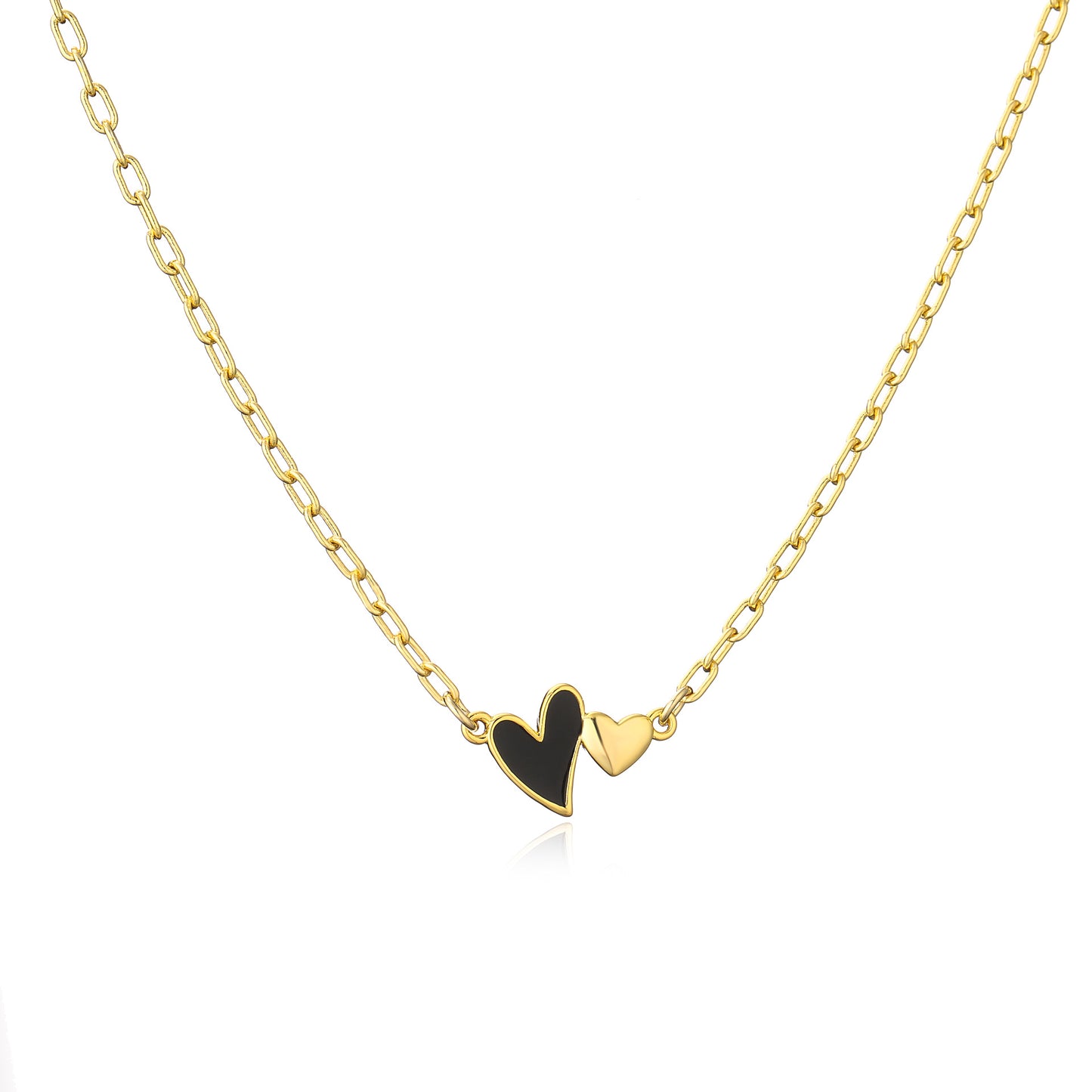 1 Piece Simple Style Heart Shape Copper Enamel Plating Pendant Necklace