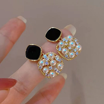 1 Pair Simple Style Butterfly Bow Knot Alloy Inlay Rhinestones Women's Drop Earrings Earrings Ear Studs