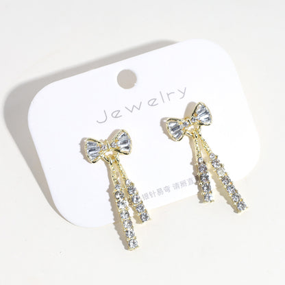 1 Pair Simple Style Butterfly Bow Knot Alloy Inlay Rhinestones Women's Drop Earrings Earrings Ear Studs