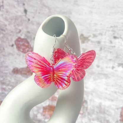 1 Pair Cute Butterfly Patchwork Arylic Drop Earrings