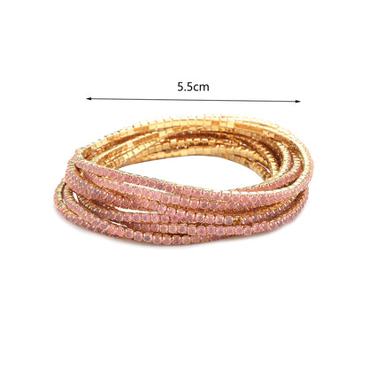 Simple Style Color Block Alloy Plating Inlay Crystal Rhinestones Gold Plated Women's Bracelets