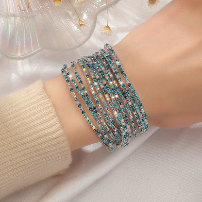 1 Piece Simple Style Solid Color Alloy Inlay Artificial Gemstones Women's Bracelets