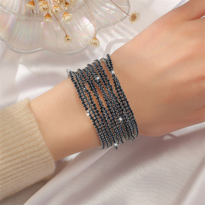 1 Piece Simple Style Solid Color Alloy Inlay Artificial Gemstones Women's Bracelets