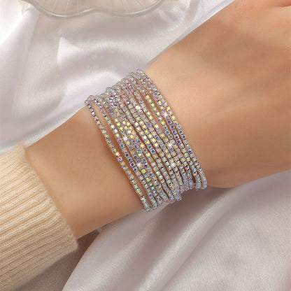 1 Piece Simple Style Solid Color Alloy Inlay Artificial Gemstones Women's Bracelets