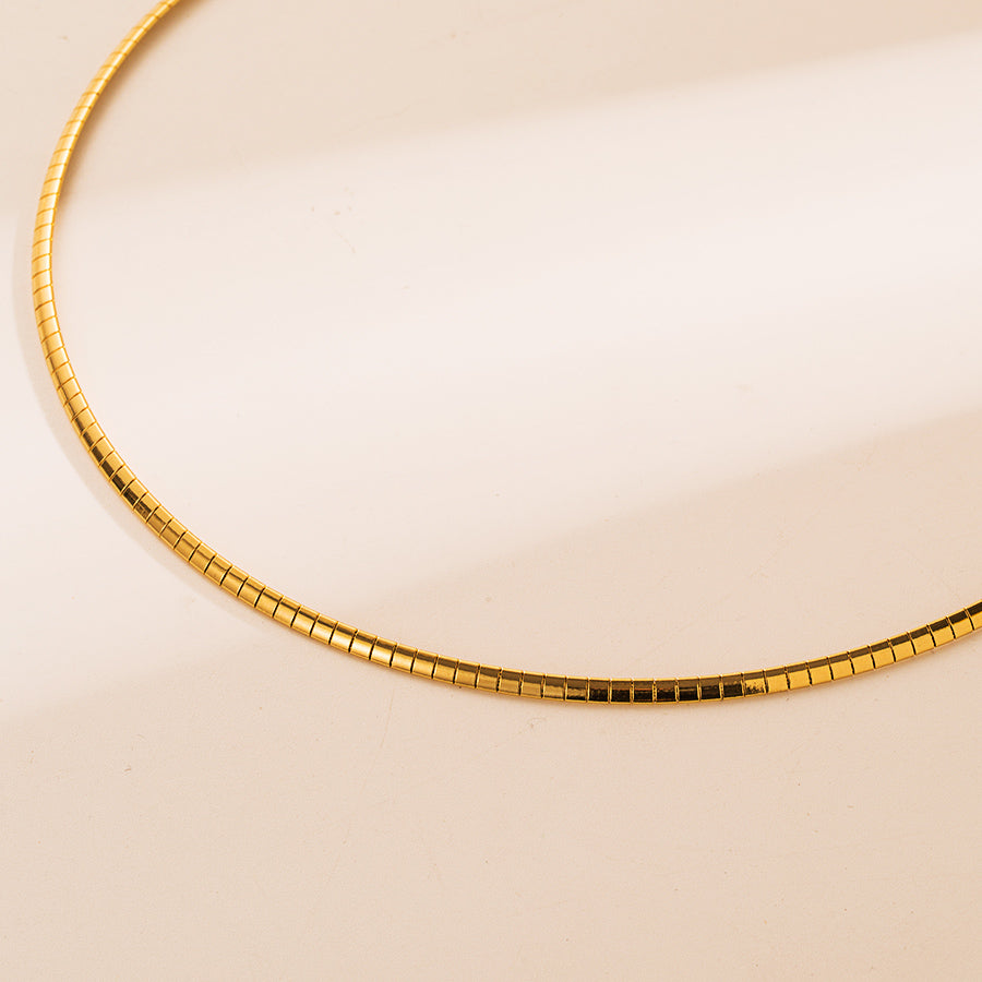 Ins Style Round Stainless Steel Polishing Plating 18k Gold Plated Choker