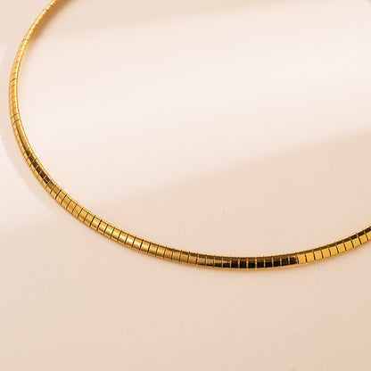 Ins Style Round Stainless Steel Polishing Plating 18k Gold Plated Choker