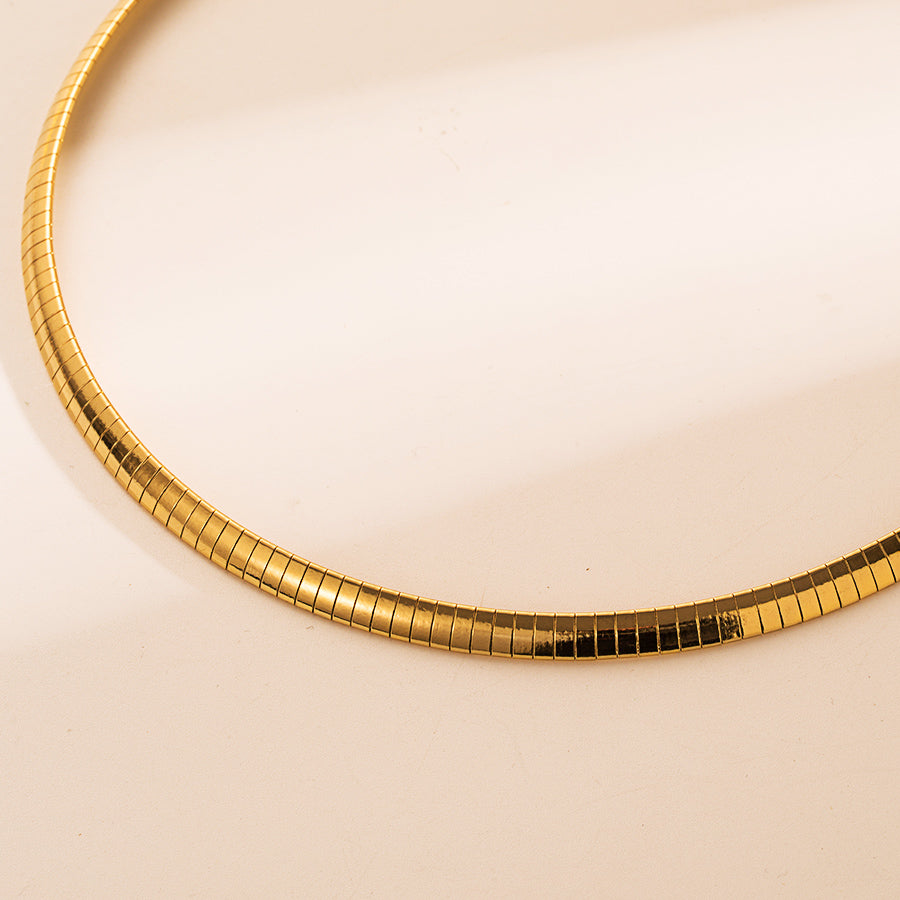 Ins Style Round Stainless Steel Polishing Plating 18k Gold Plated Choker