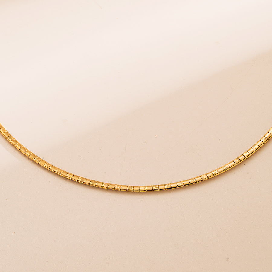 Ins Style Round Stainless Steel Polishing Plating 18k Gold Plated Choker