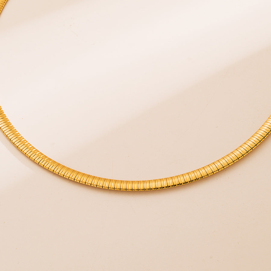 Ins Style Round Stainless Steel Polishing Plating 18k Gold Plated Choker