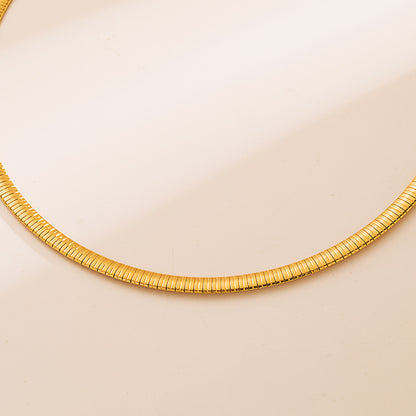 Ins Style Round Stainless Steel Polishing Plating 18k Gold Plated Choker