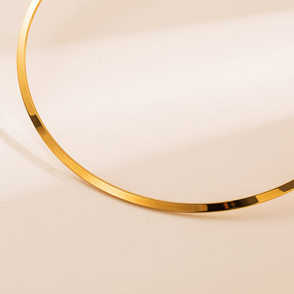 Ins Style Round Stainless Steel Polishing Plating 18k Gold Plated Choker