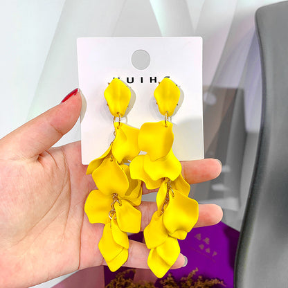 1 Pair Exaggerated Petal Arylic Alloy Women's Drop Earrings