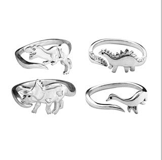 Retro Dinosaur Alloy Plating Metal Unisex Open Ring