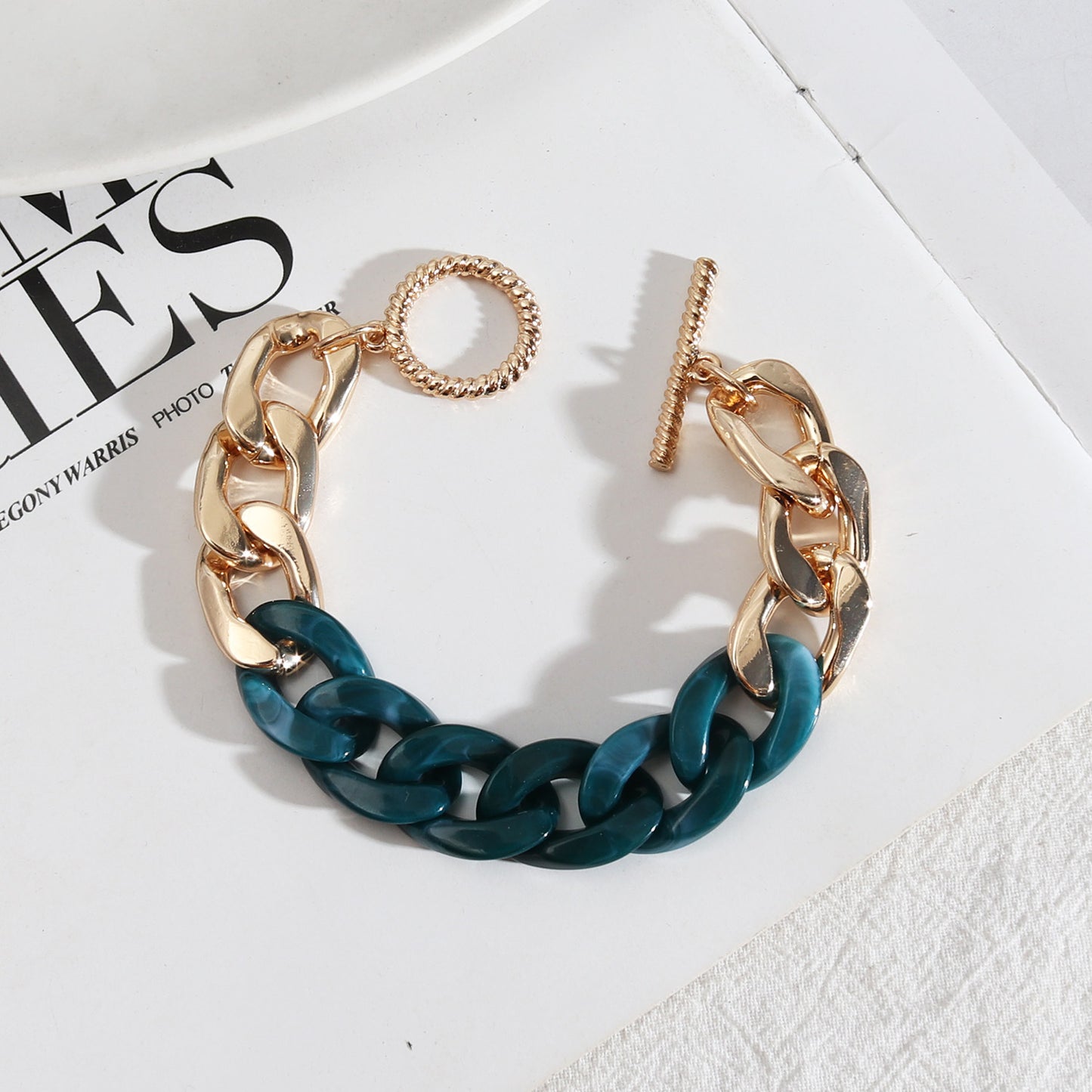 1 Piece Fashion Color Block Alloy Plating Women's Bracelets