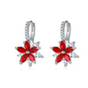 1 Pair Sweet Flower Plating Inlay Copper Zircon Rose Gold Plated White Gold Plated Drop Earrings