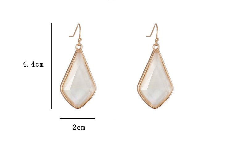 1 Pair Simple Style Color Block Alloy Inlay Shell Women's Drop Earrings