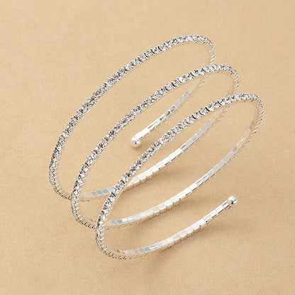 Wholesale Shiny Round Stainless Steel Zircon Bangle