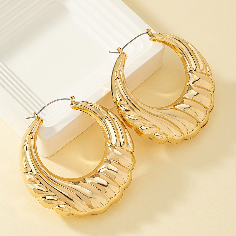 Wholesale Jewelry 1 Pair Retro Circle Alloy Hoop Earrings