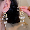 Elegant Geometric Copper Plating Artificial Pearls Rhinestones Drop Earrings 1 Pair