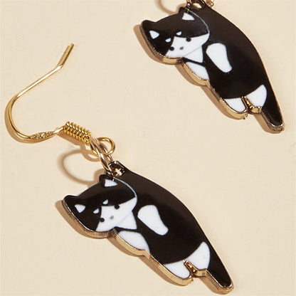 1 Pair Cartoon Style Cat Plating Alloy Drop Earrings