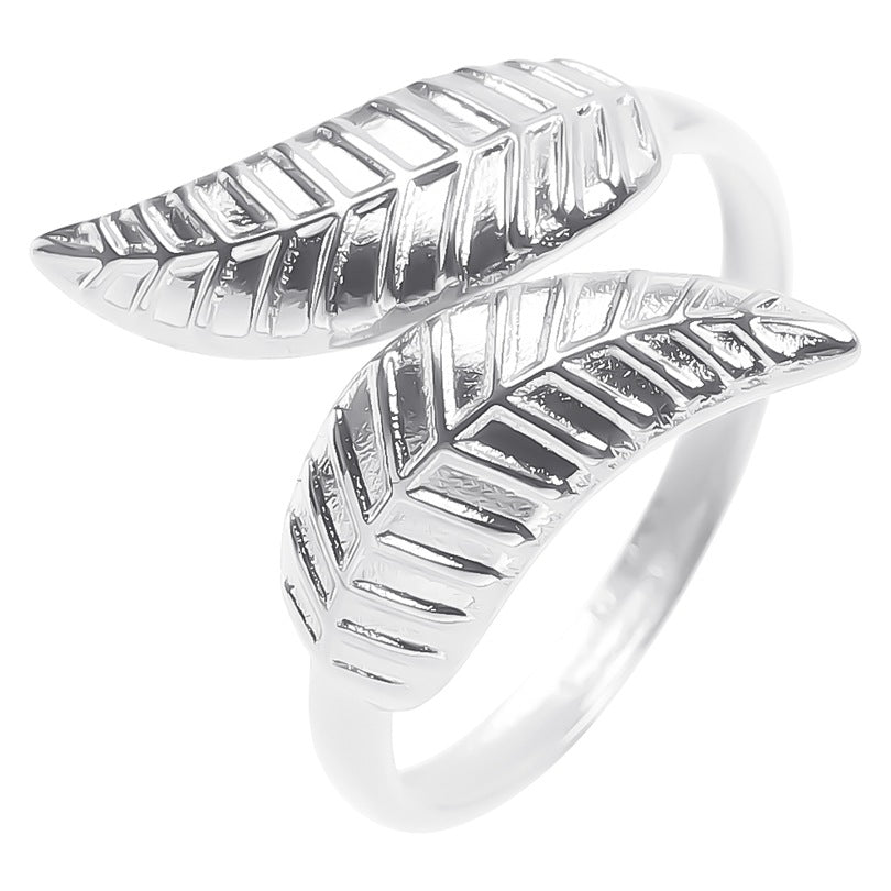 1 Piece Simple Style Leaf Metal Wholesale Rings