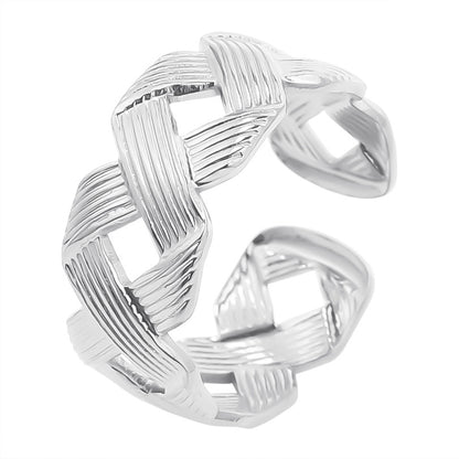 Wholesale 1 Piece Simple Style Solid Color Titanium Steel Rings