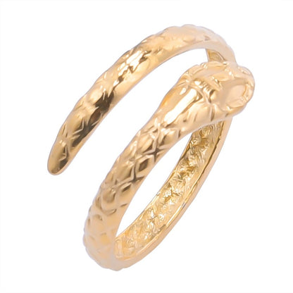 Wholesale 1 Piece Retro Snake Stainless Steel Open Ring