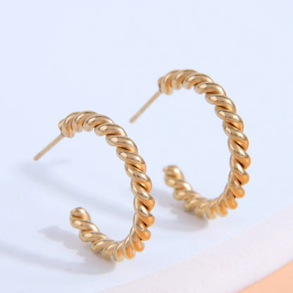 1 Pair Simple Style C Shape Stainless Steel Ear Studs