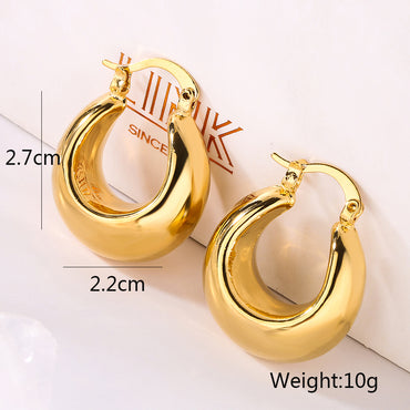 1 Pair Simple Style Solid Color Copper Plating 18k Gold Plated Earrings