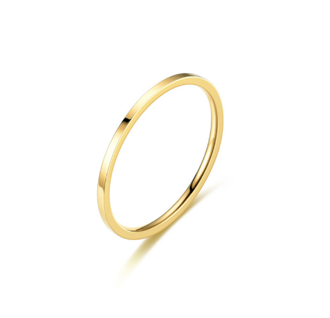 Wholesale Simple Style Round Stainless Steel 14k Gold Plated Rose Gold Plated Rings