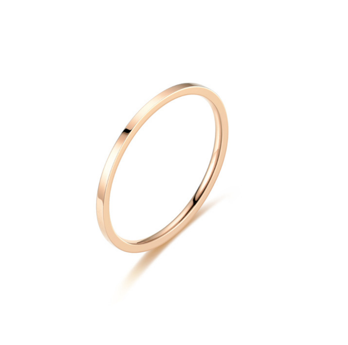 Wholesale Simple Style Round Stainless Steel 14k Gold Plated Rose Gold Plated Rings