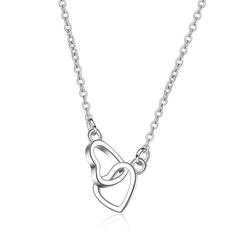 Simple Style Heart Shape Alloy Plating White Gold Plated Gold Plated Women's Pendant Necklace