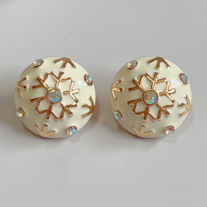 Wholesale Jewelry 1 Pair Retro Round Star Flower Alloy Zircon Ear Studs