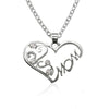 Mama Human Letter Heart Shape Copper Inlay Rhinestones Zircon Gold Plated Silver Plated Necklace